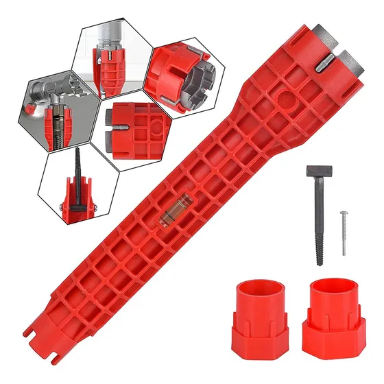 Chave Hidráulica Instalação Encanamento Pia Registro 8 Em 1 Cor Vermelho