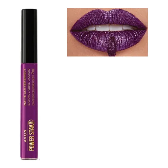 Avon Power Stay Batom Líquido Matte Glitter Effect