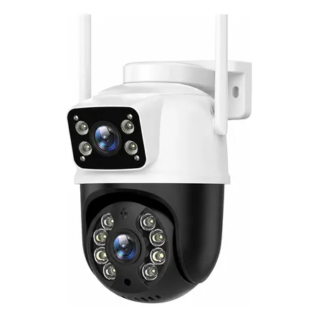 Câmera Wi-fi Externa 6mp 360° Visão Noturna Dupla Lente Ip65 Branco