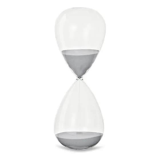 Ampulheta Vidro Cris. Premium Cinza 15 Minutos