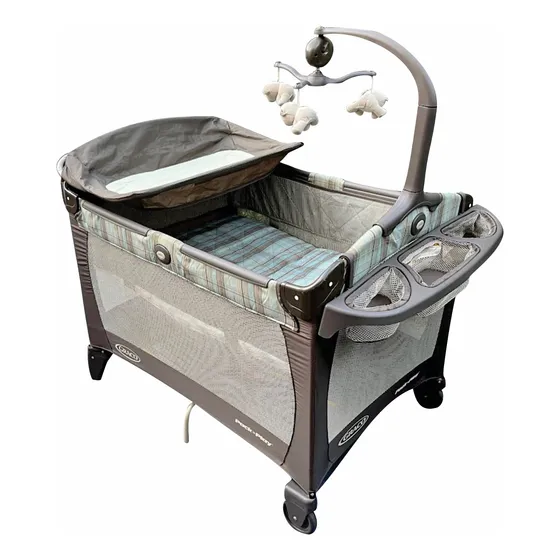 Practicuna Graco Pack 'n Play Con Doble Nivel Y Cambiador Marrón Cuadros