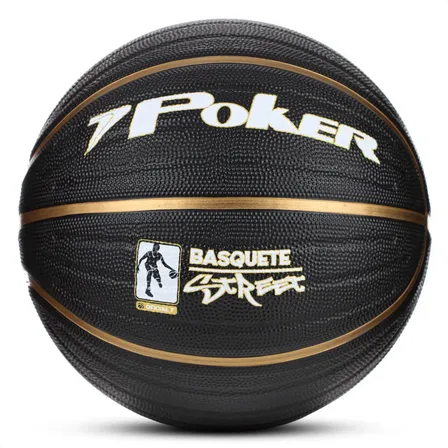 Bola Basquete N°7 Preto Dourado Resistente Rua Treino Jogo