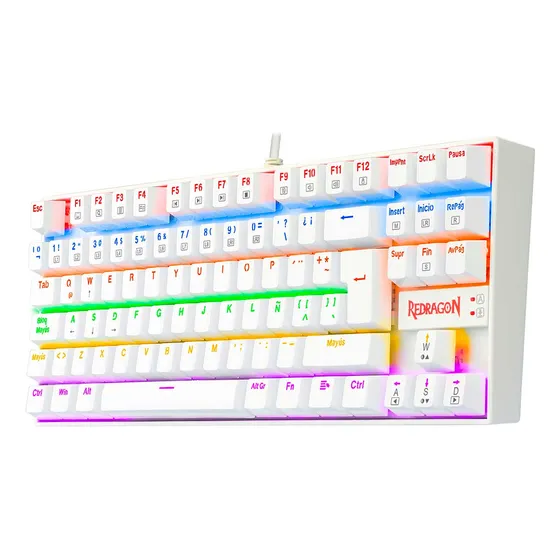 Teclado Mecánico Kumara Rainbow White K552-kr - Red Switch Color del Teclado Blanco Idioma Español Latinoamérica