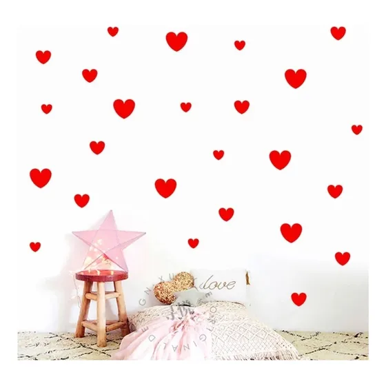 Corazones En Vinilo Para Decoración Niños, Niñas Colores