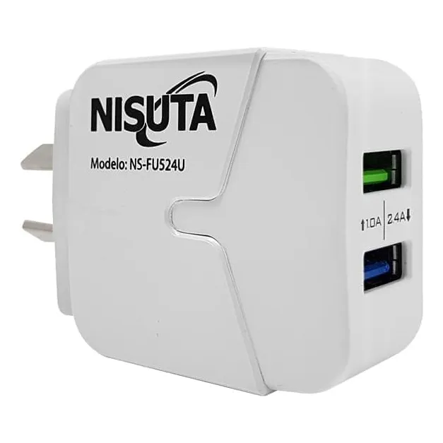 FUENTE ALIMENTACIÓN NISUTA 2 PUERTOS USB 2.4A NS-FU524U