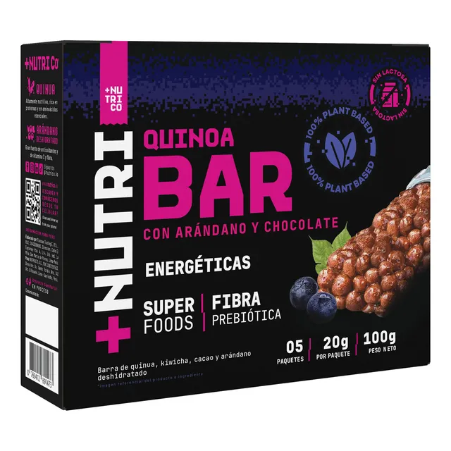 Barras De Cereales Andinos Y Arándanos Caja X5un Nutri Co