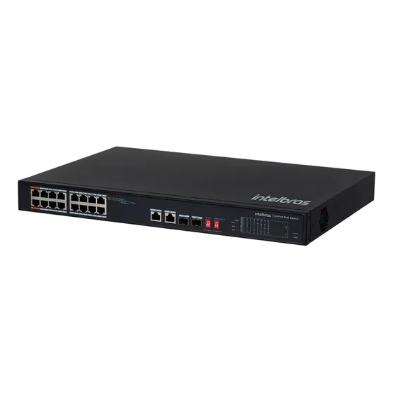 Switch Intelbras 16 Portas Fast Ethernet Poe+ Sf 1822 Hi-poe