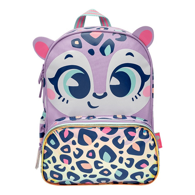 Mochila De Costas Média Onça Fantástica - Cor Lilás Mochila De Costas Média Onça Fantástica - Cor Lilás