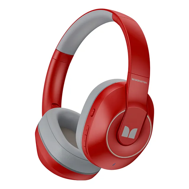 Audífonos Auriculares Inalámbricos Bluetooth 5.3 Monster Xkh01 Con Cancelación de Ruido activa ENC Color Rojo