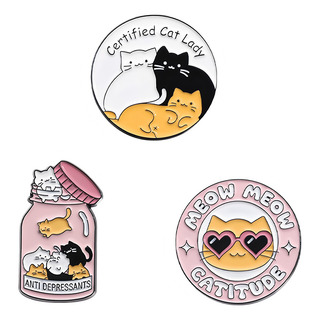3pc Gato Lindo Suave Broche De Aleación Insignia De Metal 3pc Gato Lindo Suave Broche De Aleación Insignia De Metal