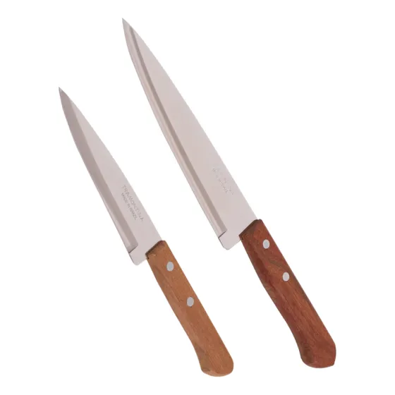 Pack 2 Cuchillos Cocineros Tramontina 17-10cm Mango Madera