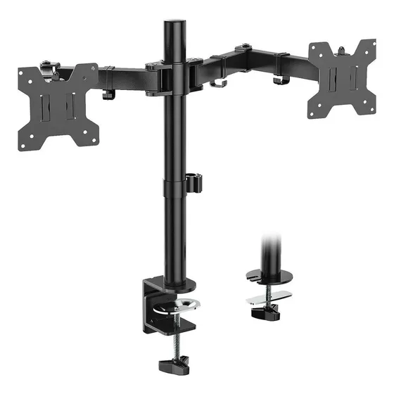 Soporte Doble Monitor 13 A 27 Tv Led Fijo Mesa Escritorio Color Negro marca raitot