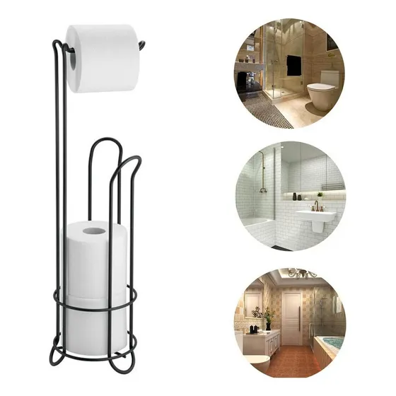 Soporte De Papel Higiénico Confort Pedestal Organizador Baño Color MARRON - 327006 301034