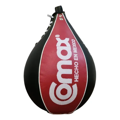 Pera Loca Para Boxeo Para Entrenamiento Comax 1 Asa De Piel Negro Con Rojo
