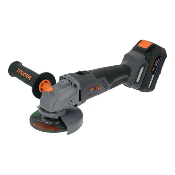Esmeriladora Inalámbrica 4-1/2 20v S/carbones Truper MAX-20E Color Gris oscuro