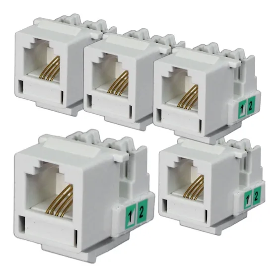 Jack Rj11 50 Pz Conector Para Conexión De Cable Telefónico