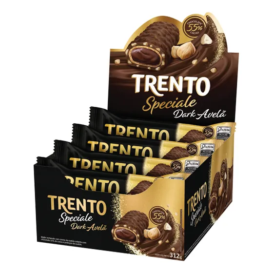 Chocolate Trento Speciale Dark Avelã 55% Com 12 Unidades 26g