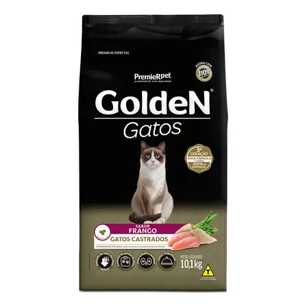 Ração Golden Gatos Adultos Castrados Sabor Frango 10kg
