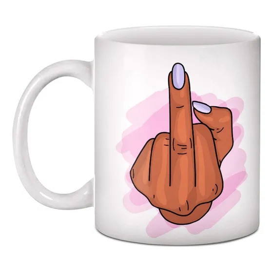 Caneca Ceramica Dedo Do Meio Tocando Foda-se