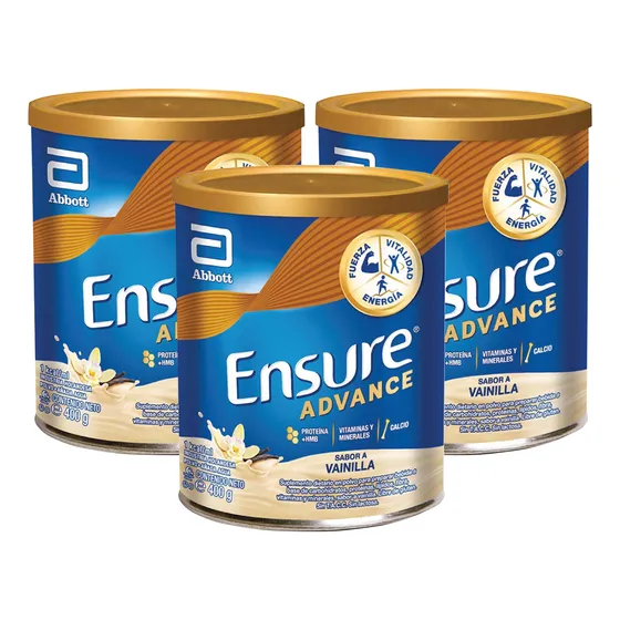 Kit Suplemento Ensure Advance Vainilla X 400g X 3 Und