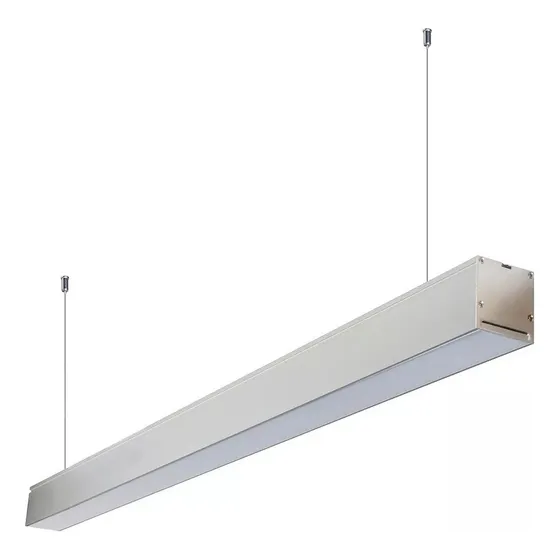 Lámpara Luminaria Lineal Led Blanco Neutro 40w 220v 120cm Estructura Gris/Cromado