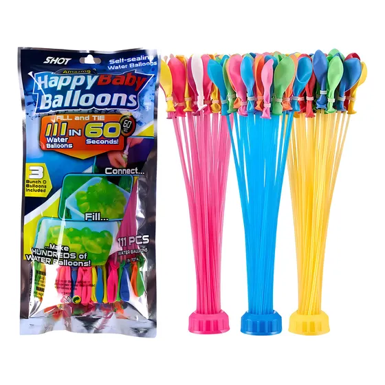 Globos de agua látex Happy Baby Ballons Globo ramos de bombitas de agua Globosde10cm - 111 packs de 1 unidad