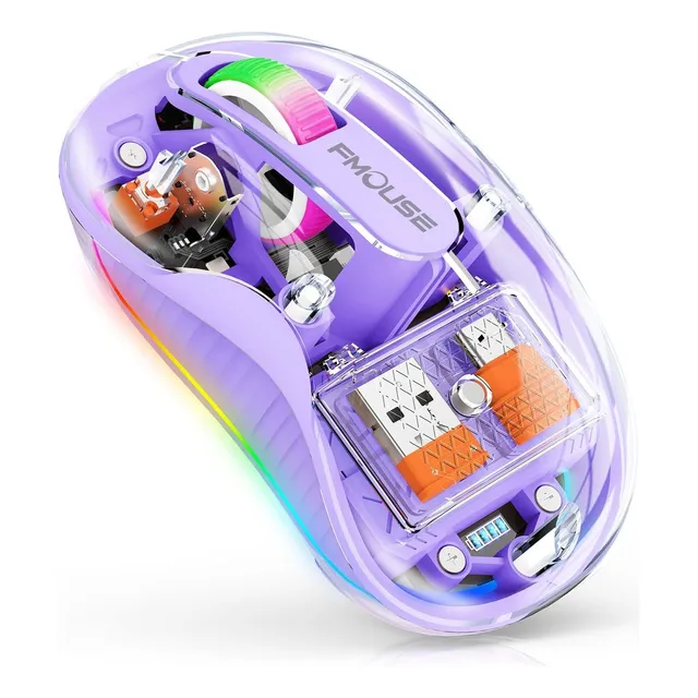 Ratón Inalámbrico Transparente Bt Dos Receptores Usb Tipo C