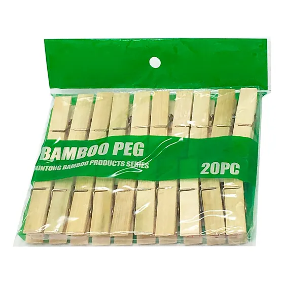 Pack 100 Perros Madera Bambu Ganchos Colgar Ropa