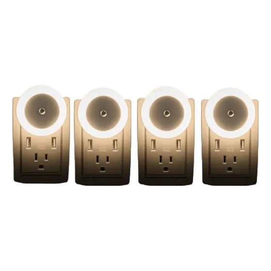 4pçs Sensor Luminária De Presença Led Luz Noturna Inteligent