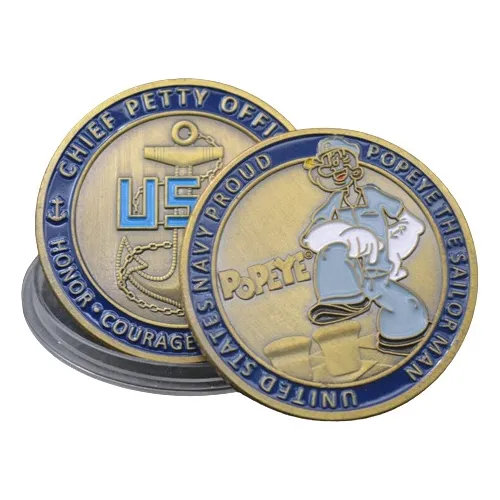 Moeda Medalha Us Navy Mascote Popai Marinha Americana