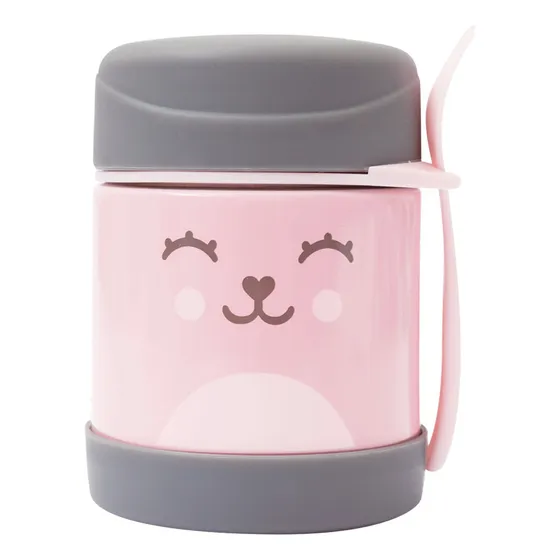 Pote Térmico Com Colher Gumy Rosa 320ml 12469 Buba