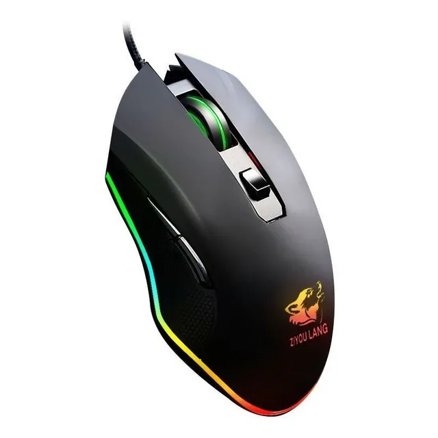 Mouse De Juego Ziyoulang V1 Gamer Luz Led Rgb Negro 3200dpi