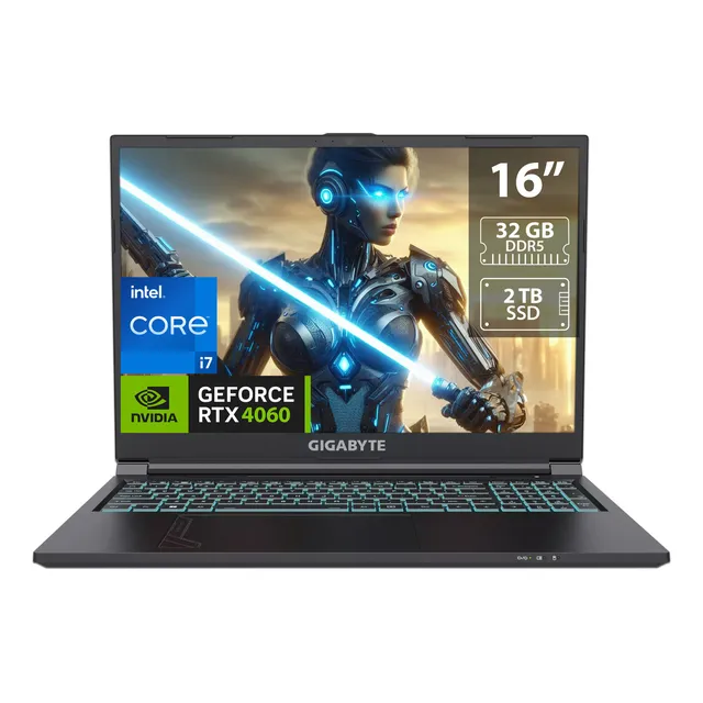 Laptop Gigabyte: Core I7, 32 Gb, Ssd 2tb, Rtx4060, Ingles. Color Negro