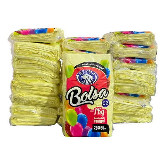 Bolsa De Plástico Polipapel Camiseta Reyma Mediana 25x50 25k Color Amarillo