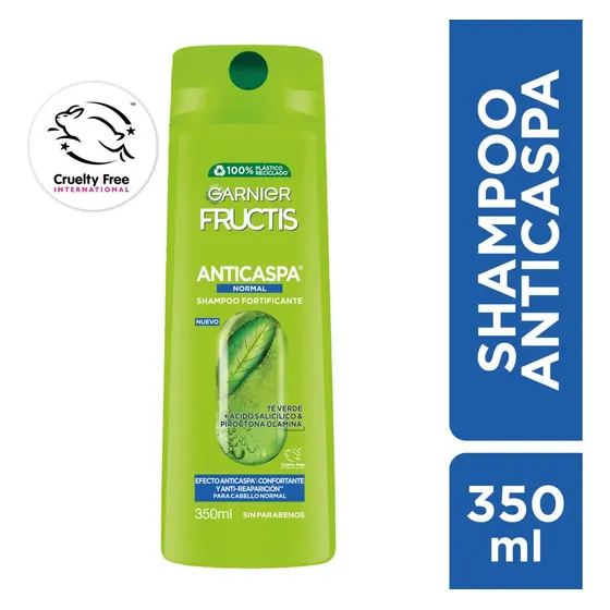 Shampoo Anticaspa Normal Garnier Fructis Con Té Verde 350 Ml
