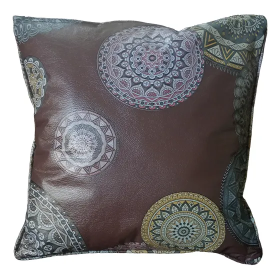 Funda De Almohadón Ecocuero Estampado Con Cierre 40x40cm