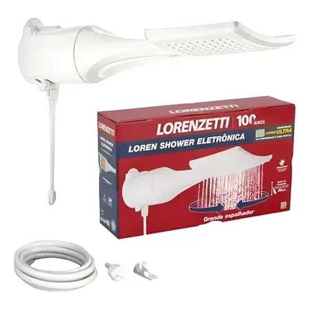 Chuveiro Loren Shower Ultra Eletrônica 7500w Lorenzetti Branco 7.5 Kw