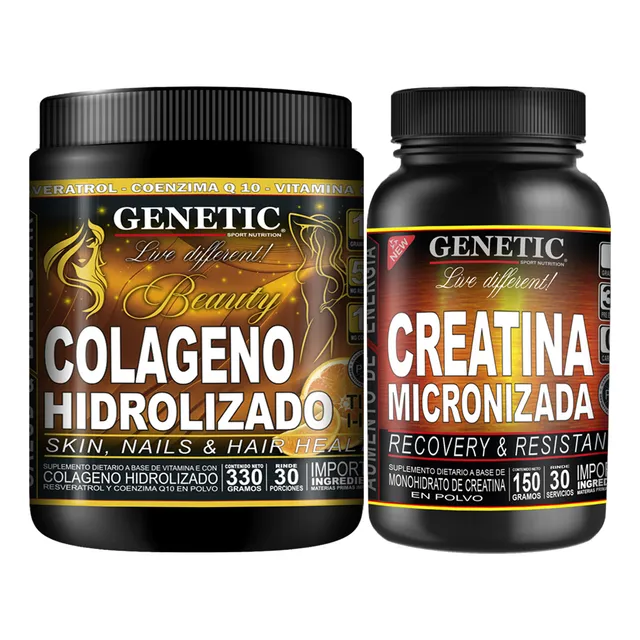 30 Días Colágeno Resveratrol Q10 Energía Creatina Genetic