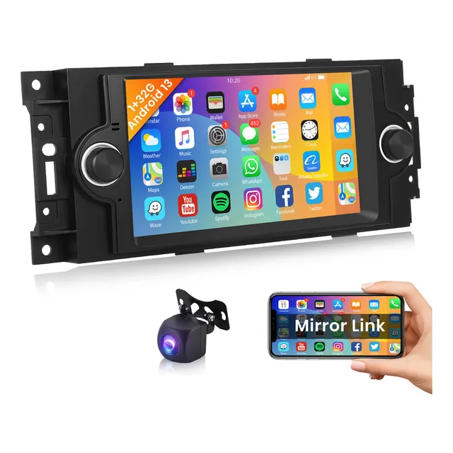 Para Estéreo De Coche 2din 6.2 Android 13.0 Jeep Chrysler