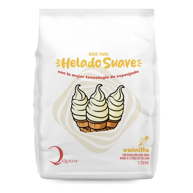 Base Helado Suave De Sabores En Polvo - Quilox - Rinde 48 Lt