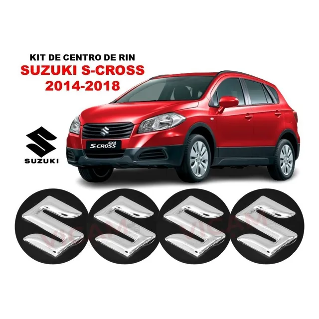 Kit 4 Centros De Rin Suzuki S-cross 14-18 Negro/crom 54 Mm