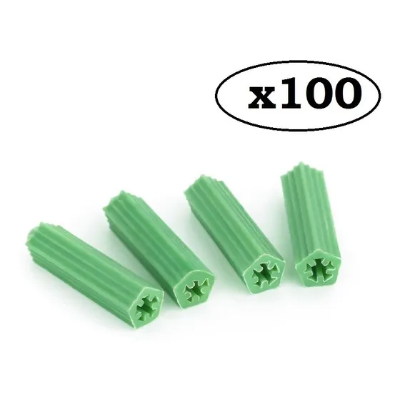 Ramplug Plastico Verde Pack 100 Piezas Calidad Tienda
