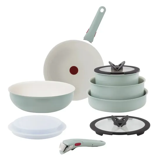 Batería De Cocina Con Mango Extraíble Ingenio Serenity 11 Piezas Tefal