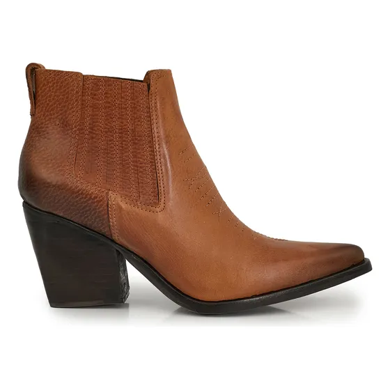 Bota Texanas Mujer Cuero Botinetas Briganti Zapato Elasticos