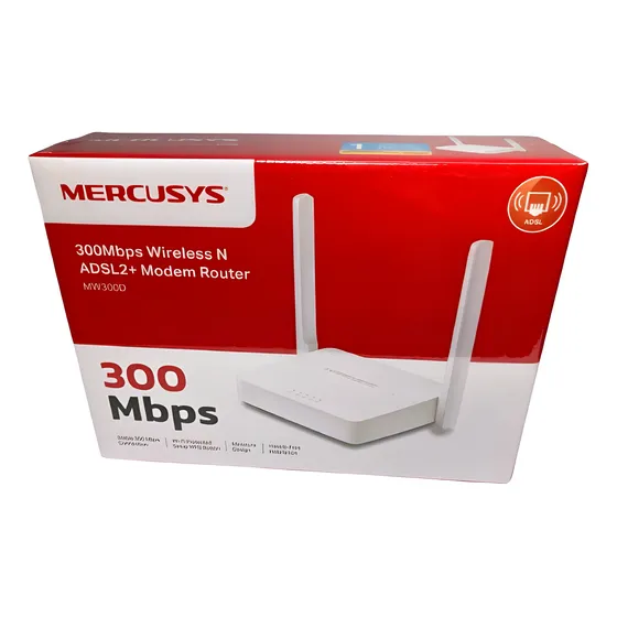 Modem Adsl2+wifi Mercusys 300 Mpbs 2 Antenas Mw300d