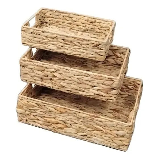 Pack 3 Bandejas Deco Jacinto Rectangular Con Asas