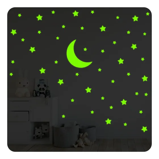 Estrellas Fluorescentes Autoadhesivas Luminosas Brillan Luna