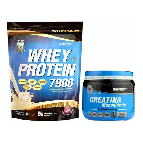 Combo Proteína Whey Protein 7900 Afa 1 Kg + Creatina Gentech