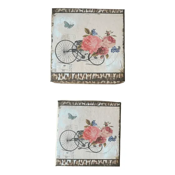 Set De Cajas De Cartón Decoradas Para Regalo X2 (cuadradas)