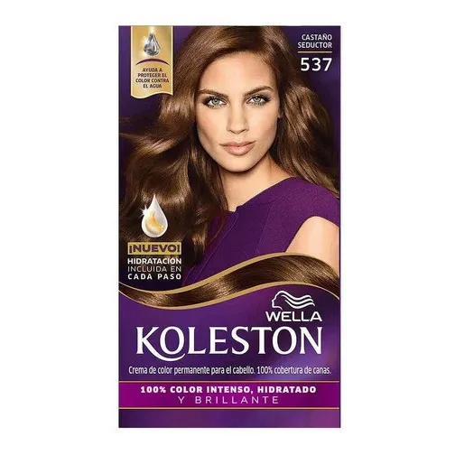 Tinte Wella Koleston Coloración en crema tono 537 castaño seductor para cabello